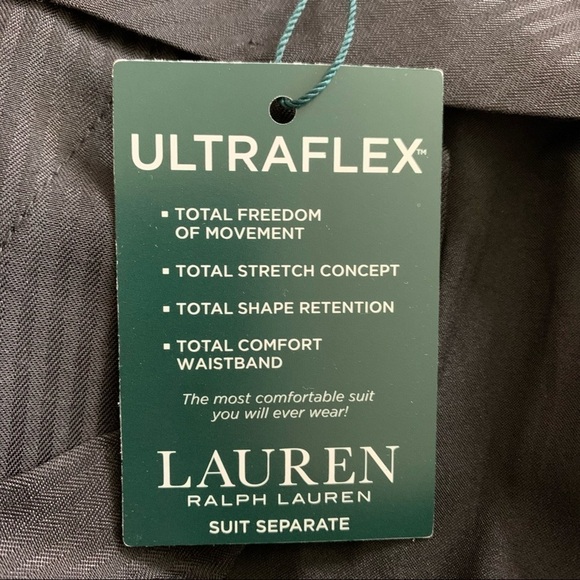 Lauren Ralph Lauren Black NWT Ultra Flex Pants Edgewood 100% Wool 40x30 - Picture 12 of 15